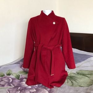 Liz Claiborne Wool Blend Peacoat in Classic Red
